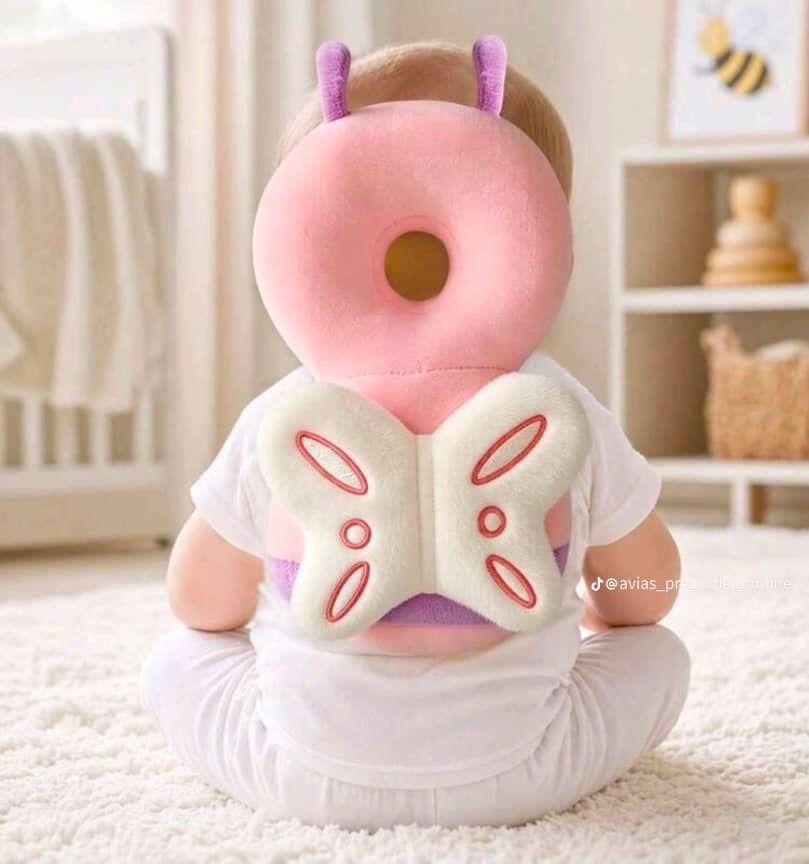 Pink Butterfly baby head and back protector